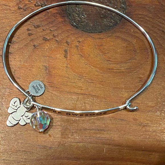 CHAMILIA STERLING SILVER ID BRACELET "BE AWESOME" WITH SWAROVSKI CRYSTAL NWT - Picture 8 of 9